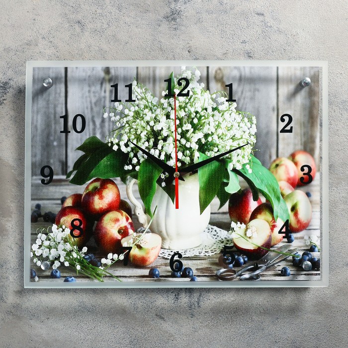 

Часы настенные, серия: Цветы, "Цветы и яблоки", 30х40 см