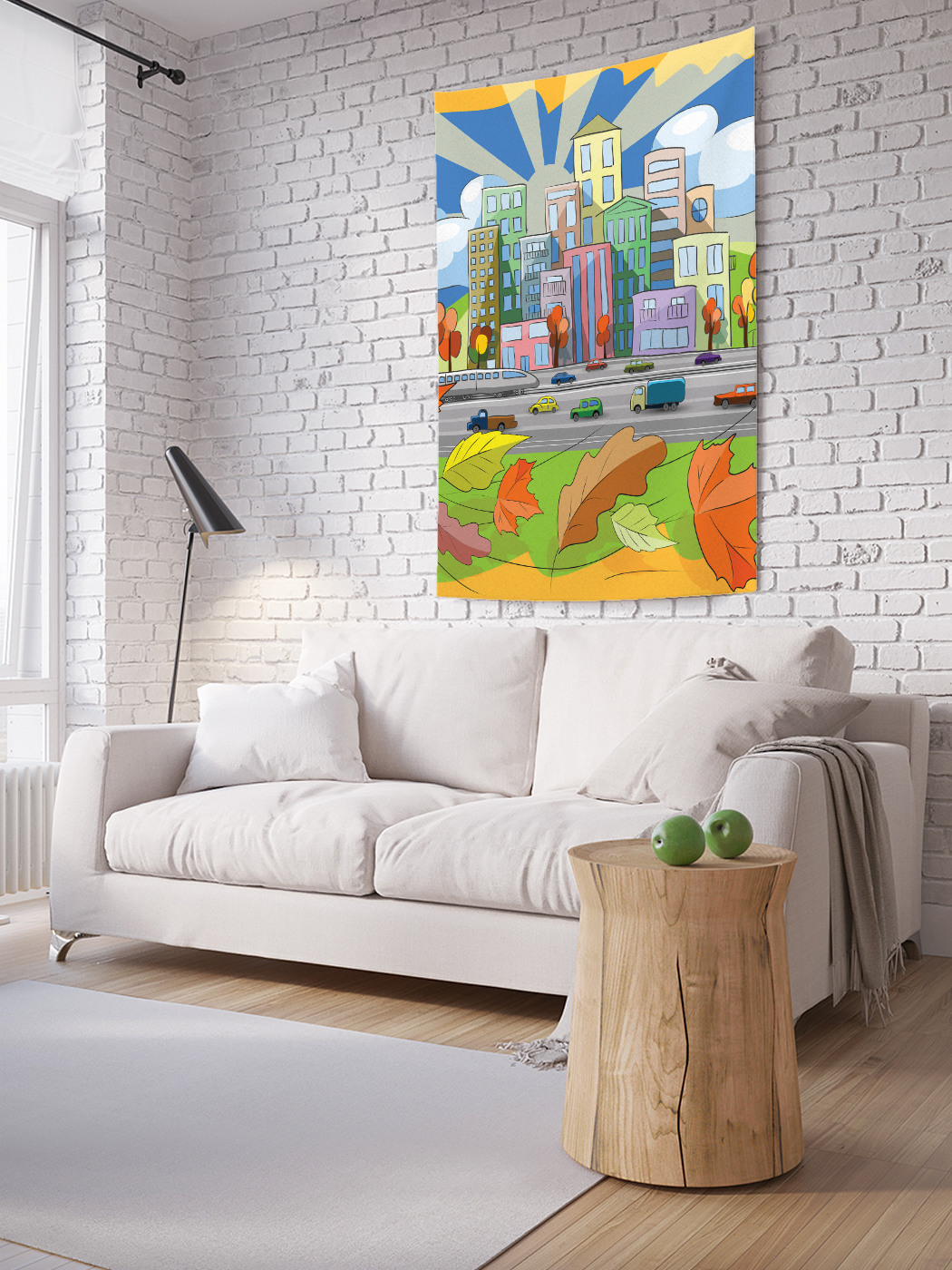 

Вертикальное фотопанно на стену JoyArty Город встретил осень 100x150 см, Город встретил осень