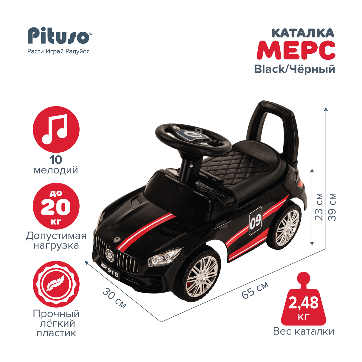 Каталка Pituso Мерс Черный 4100₽