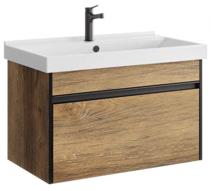 

Тумба с раковиной AQWELLA Urban дуб балтийский URB0108DB+FST80SLWB01, Коричневый, Urban