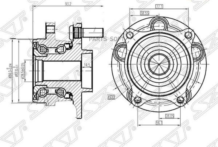 

Ступичный Узел Перед Toyota Prius Zvw3# Sat арт. ST-43550-47010