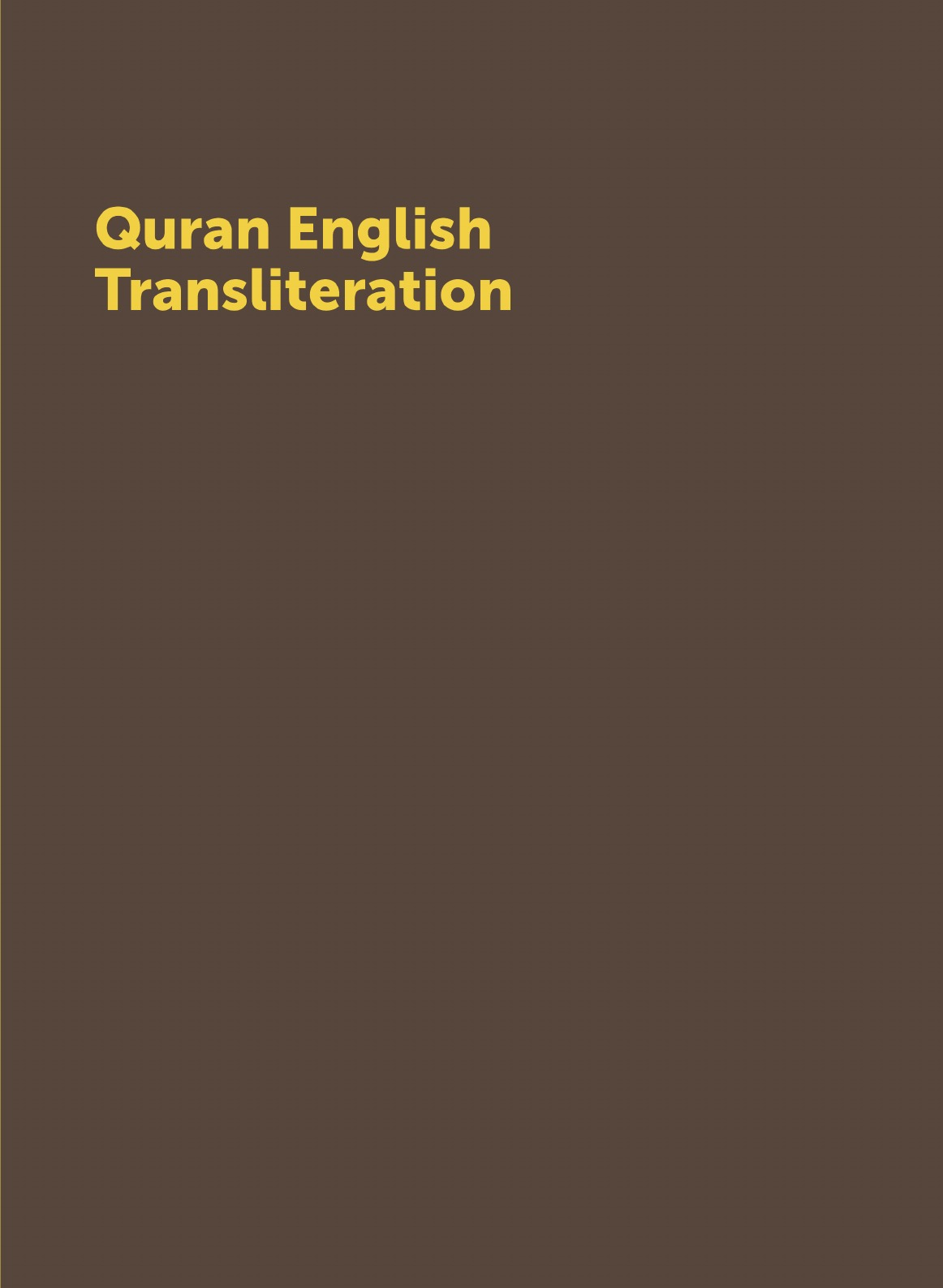 

Quran English Transliteration