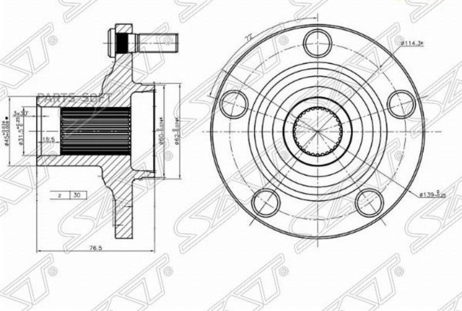

Ступица Перед Toyota Alphard/Camry/Harrier Sat арт. ST-43502-28100