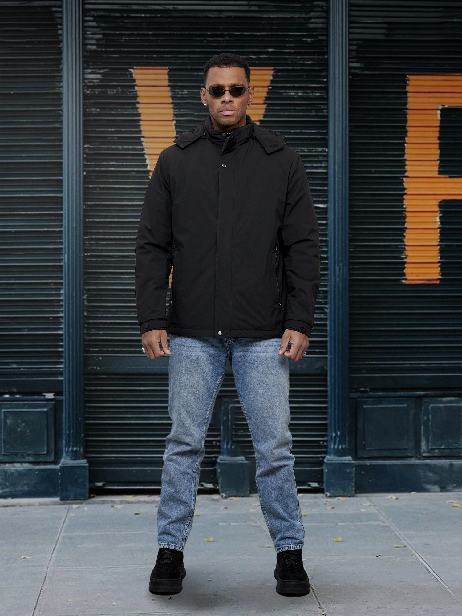 

Куртка мужская NoBrand OI-7307 черная XXL, Черный, OI-7307