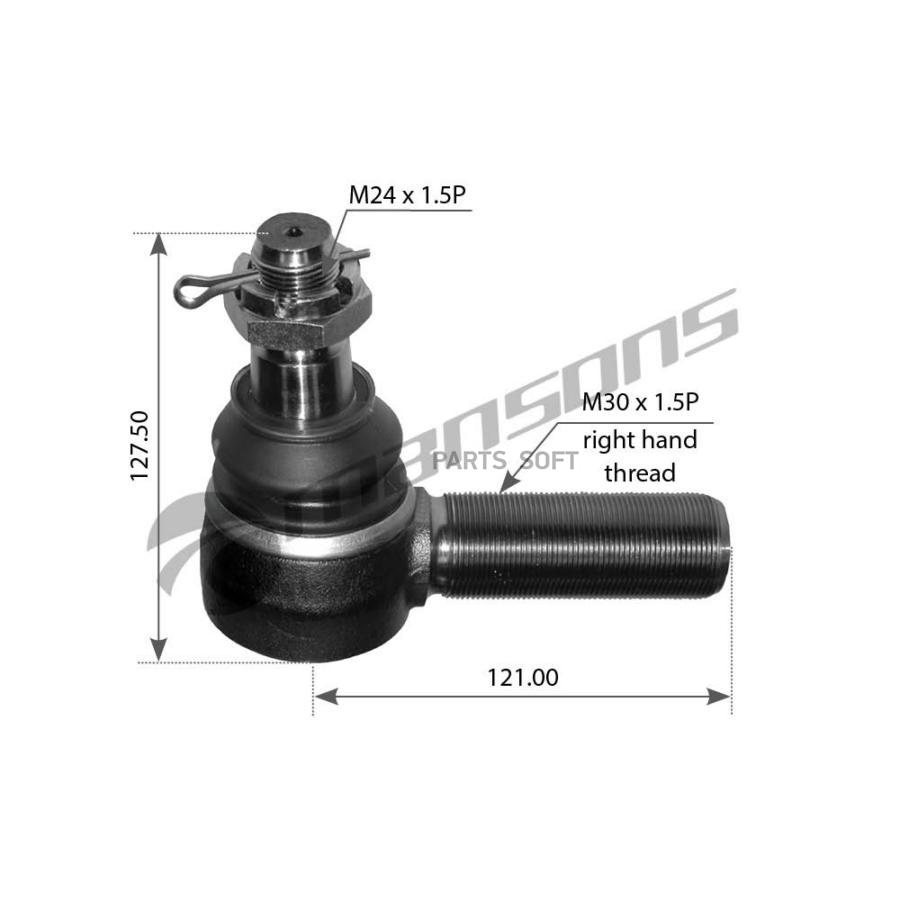 700079 Наконечник Рулевой Тяги Rht M30X15 M24X15 27 L121 Omn Volvo 2366₽