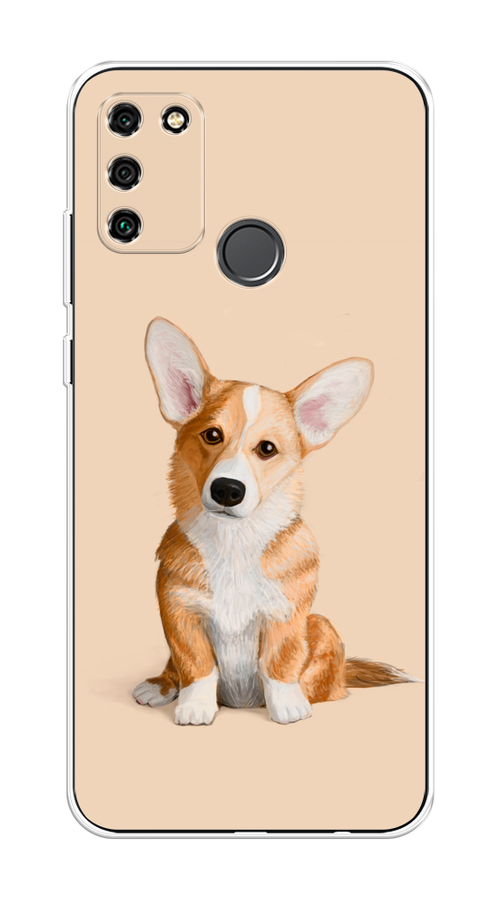 

Чехол на Honor 9A "Грустный Корги", Коричневый;бежевый, 612350-1