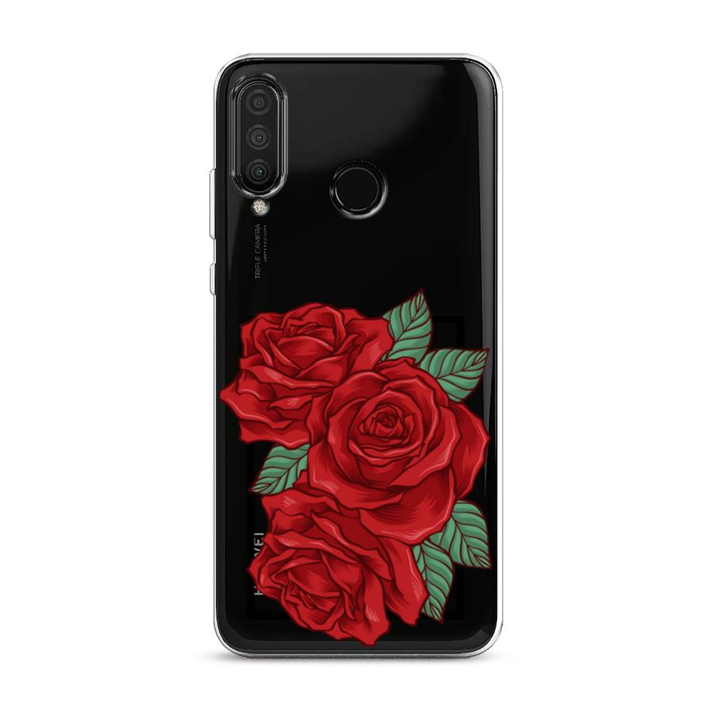 

Чехол на Honor 20 Lite 2020 "Три алые розы", Красный, 611250-2
