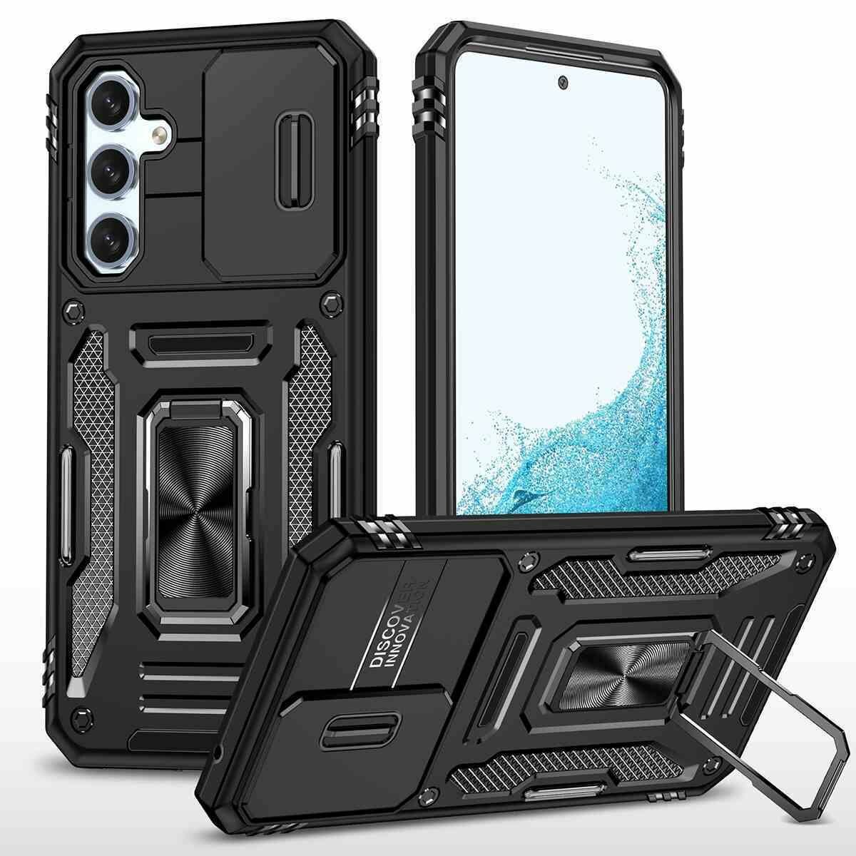

Чехол Safe Case с кольцом и защитой камеры для Samsung Galaxy A54, черный, Safe Case