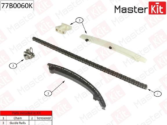 

Комплект Цепи Грм Opel Astra H 1.4 04- Без Звездочек 77b0060k MasterKit арт. 77B0060K