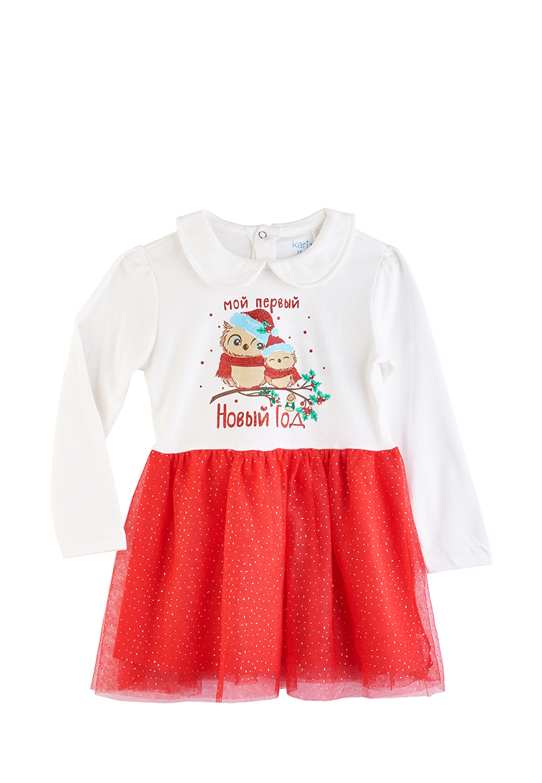 Платье детское Kari baby AW21B147 молочный/красный р.92