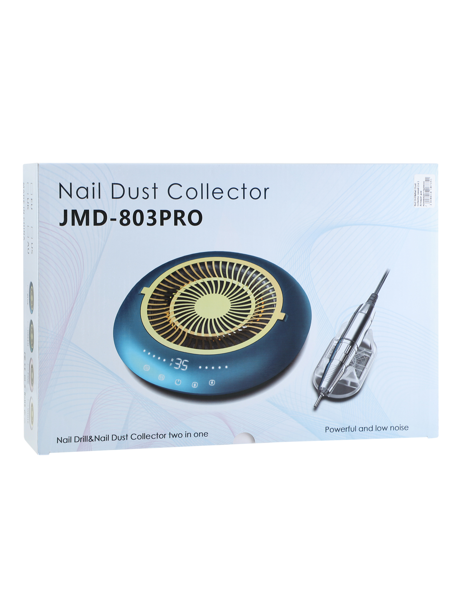 фото Аппарат для маникюра+пылесос ice nova nail drill&nail dust collector 2в1 60вт, синий