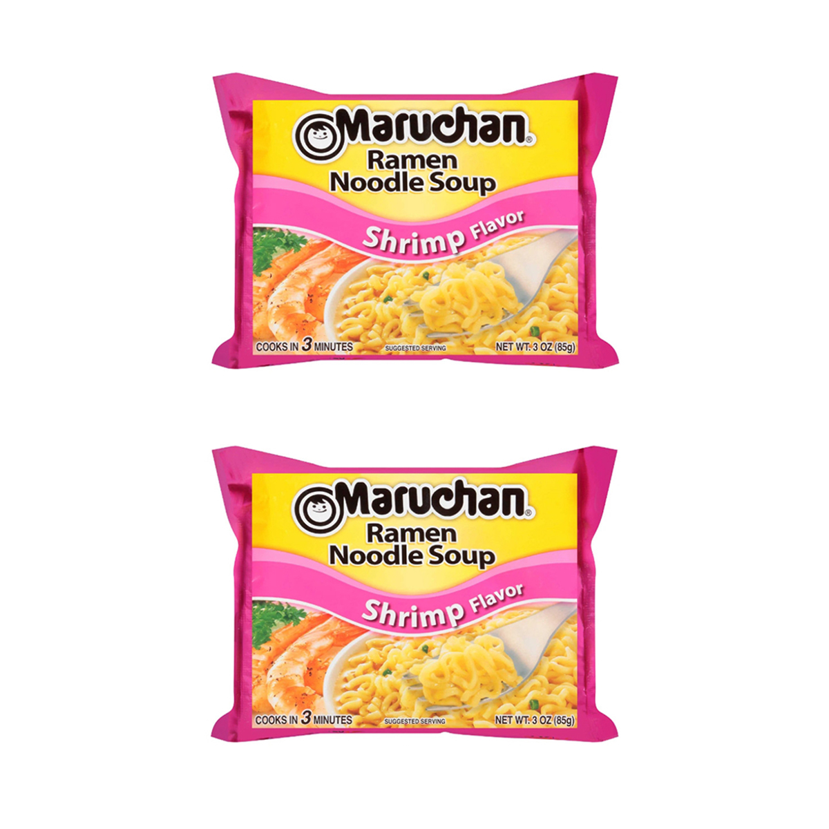 Лапша быстрого приготовления Maruchan Рамен со вкусом креветки, 2 шт по 85 г