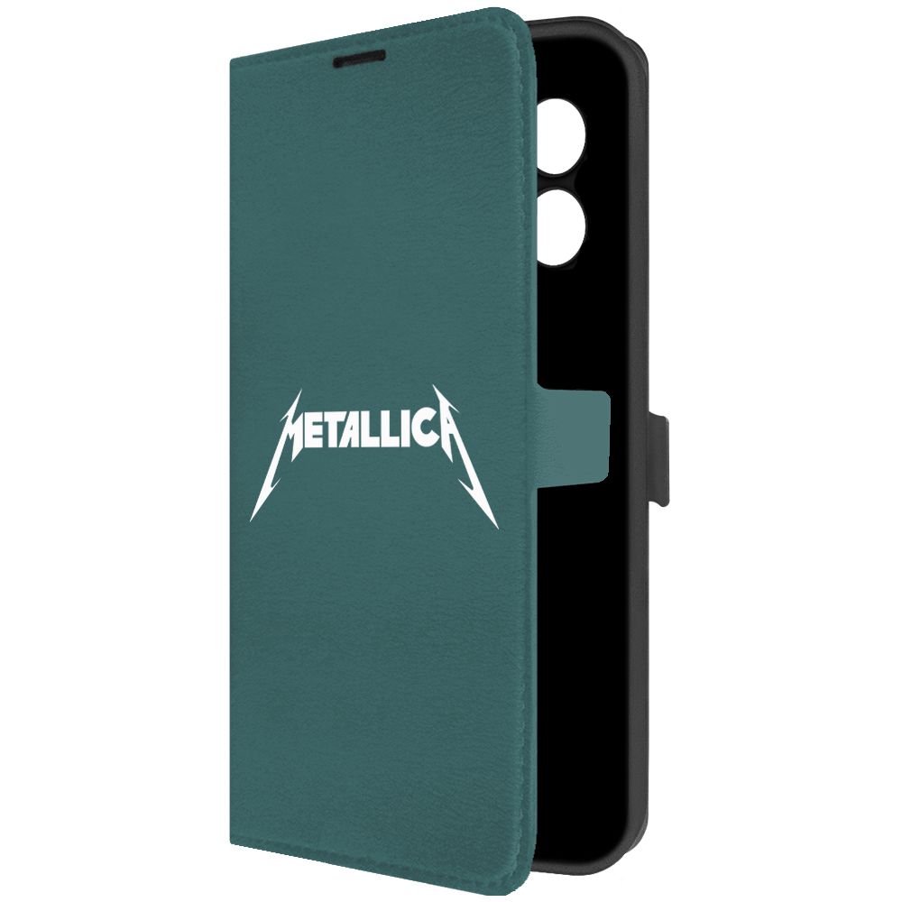 

Чехол-книжка Krutoff Eco Book для Xiaomi Redmi 12 Metallica зелёный опал, Зеленый