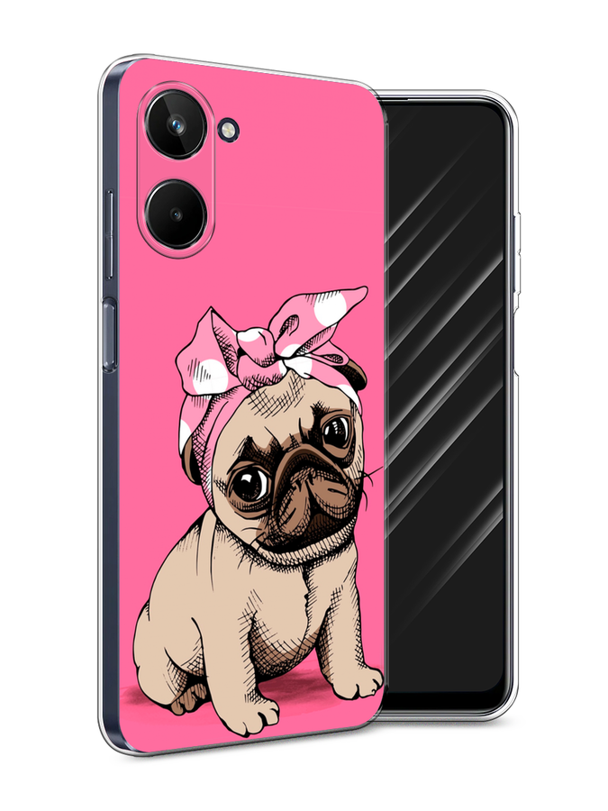 

Чехол Awog на Realme 10 5G "Dog Pin-Up", Розовый;бежевый, 2512650-2