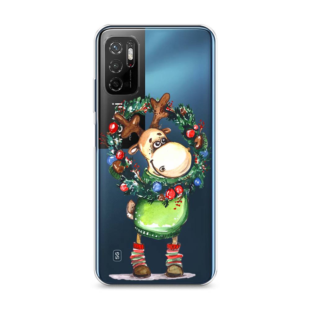 

Чехол на Xiaomi Redmi Note 11SE "Олень с новогодним венком", 315950-4