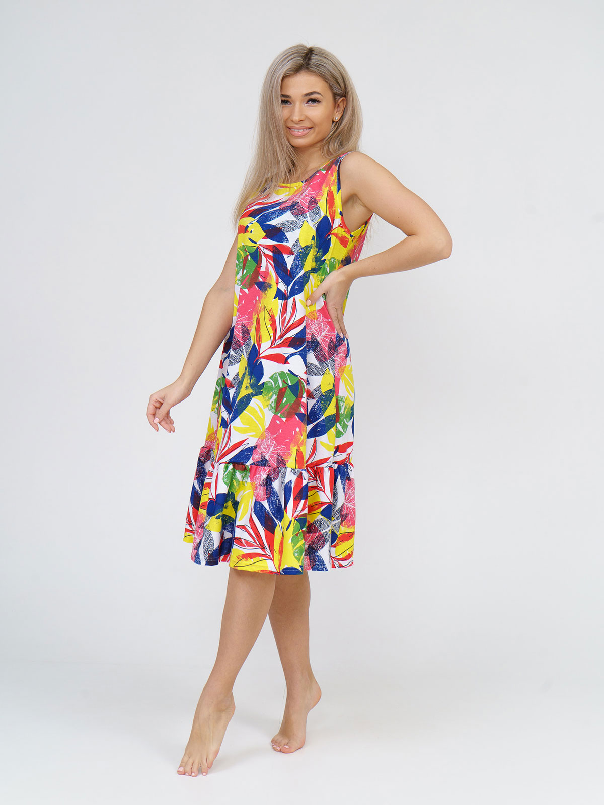 Платье женское НСД Трикотаж 16-0904 разноцветное 54 RU