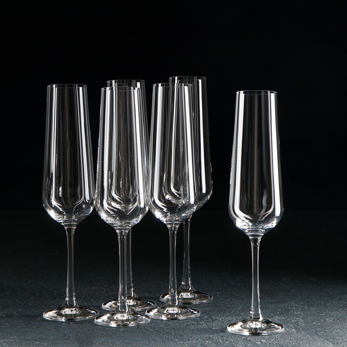 фото Набор бокалов для шампанского «сандра», 200 мл, 6 шт crystal bohemia