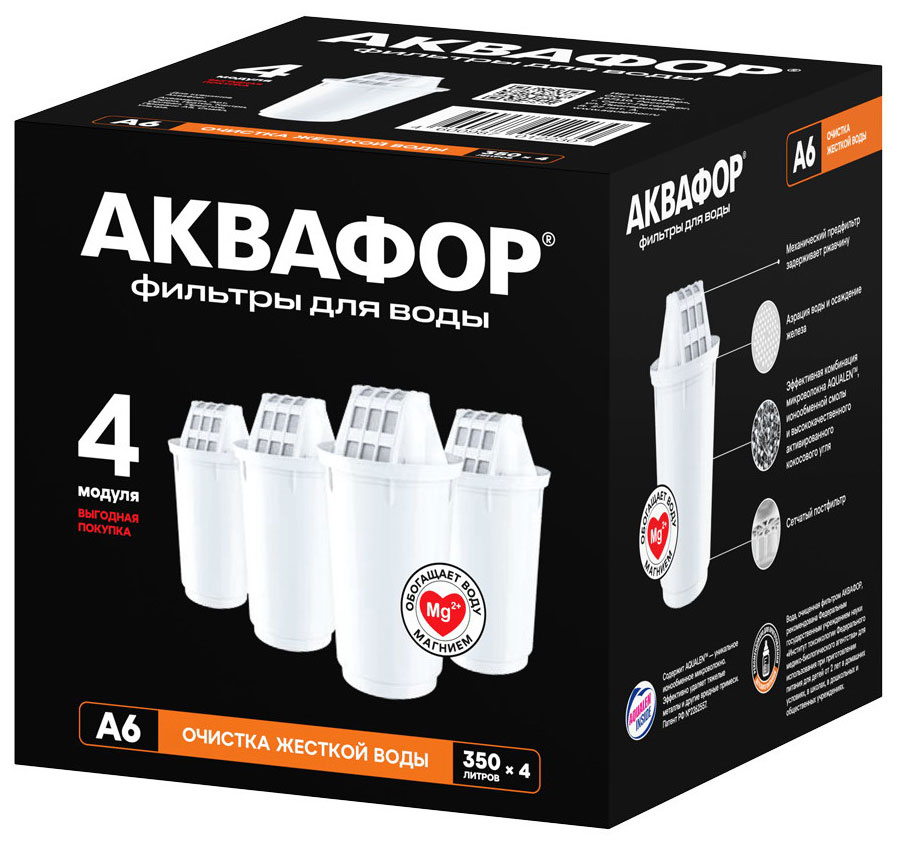 

Комплект модулей сменных фильтрующих Аквафор А6 4 шт., А6 (4 шт.)
