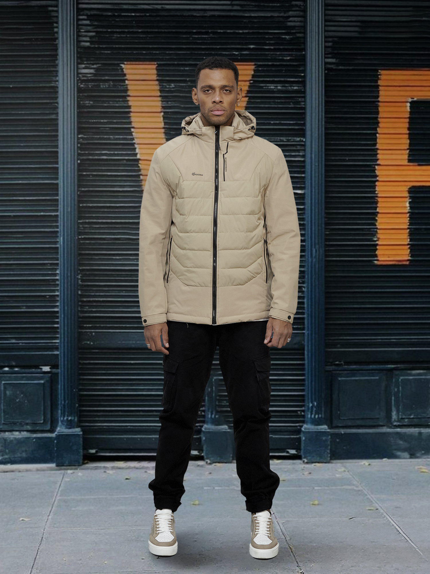 

Куртка мужская NoBrand OI-7302 бежевая L, Бежевый, OI-7302