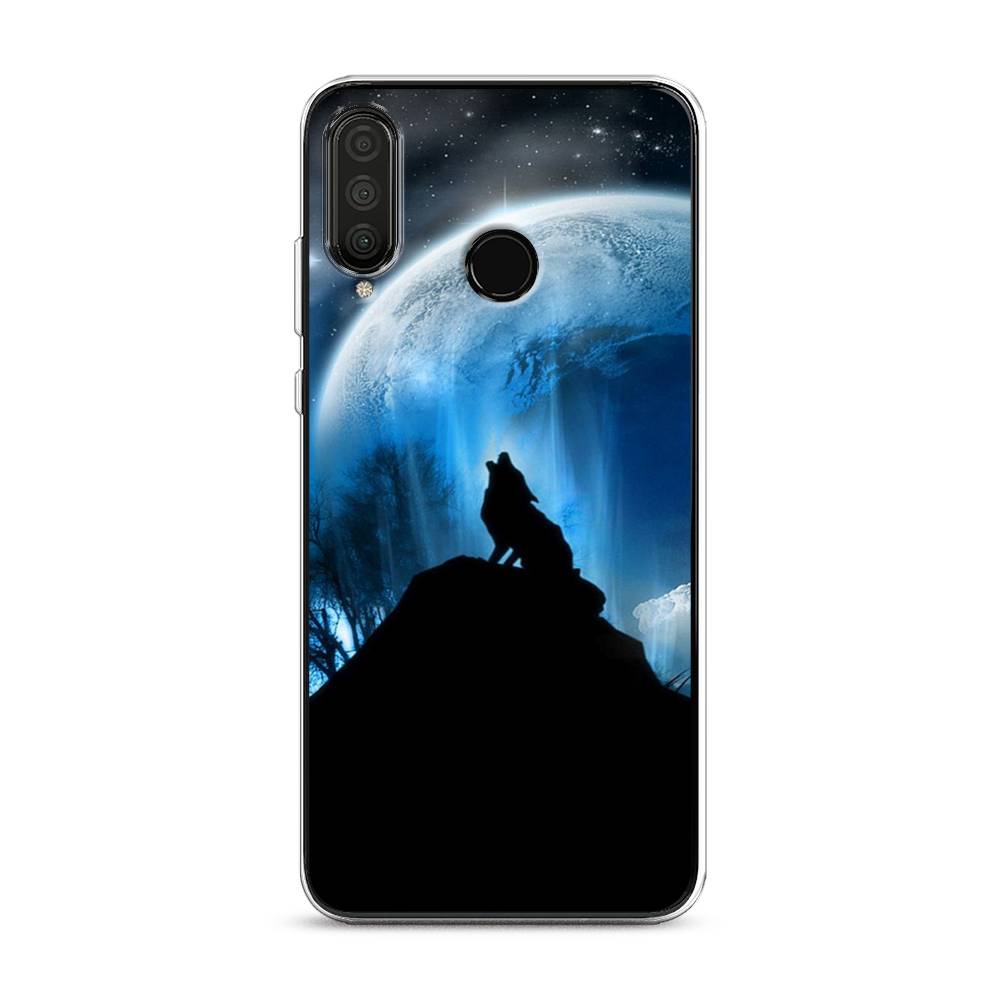 

Чехол на Honor 20 Lite 2020/20S/Huawei P30 Lite "Волк 2", Синий;черный;белый, 611250-1