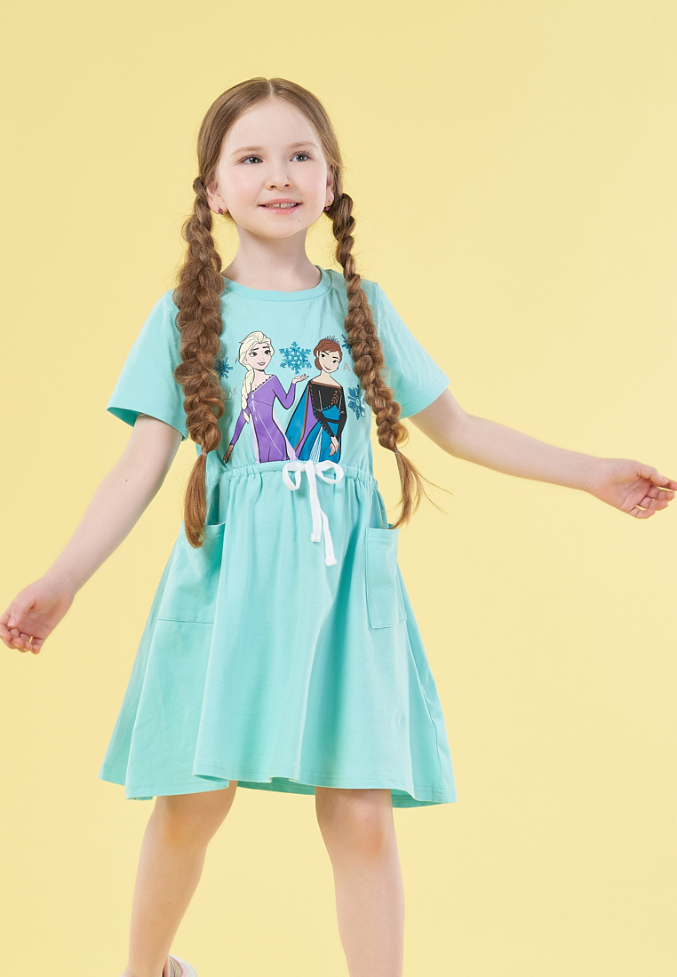 фото Платье детское disney frozen ss21d06000545 бирюзовый р.110