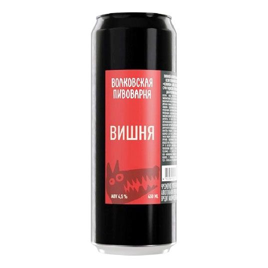 

Пиво Волковская пивоварня вишня нефильтрованное пастеризованное красное 450 мл