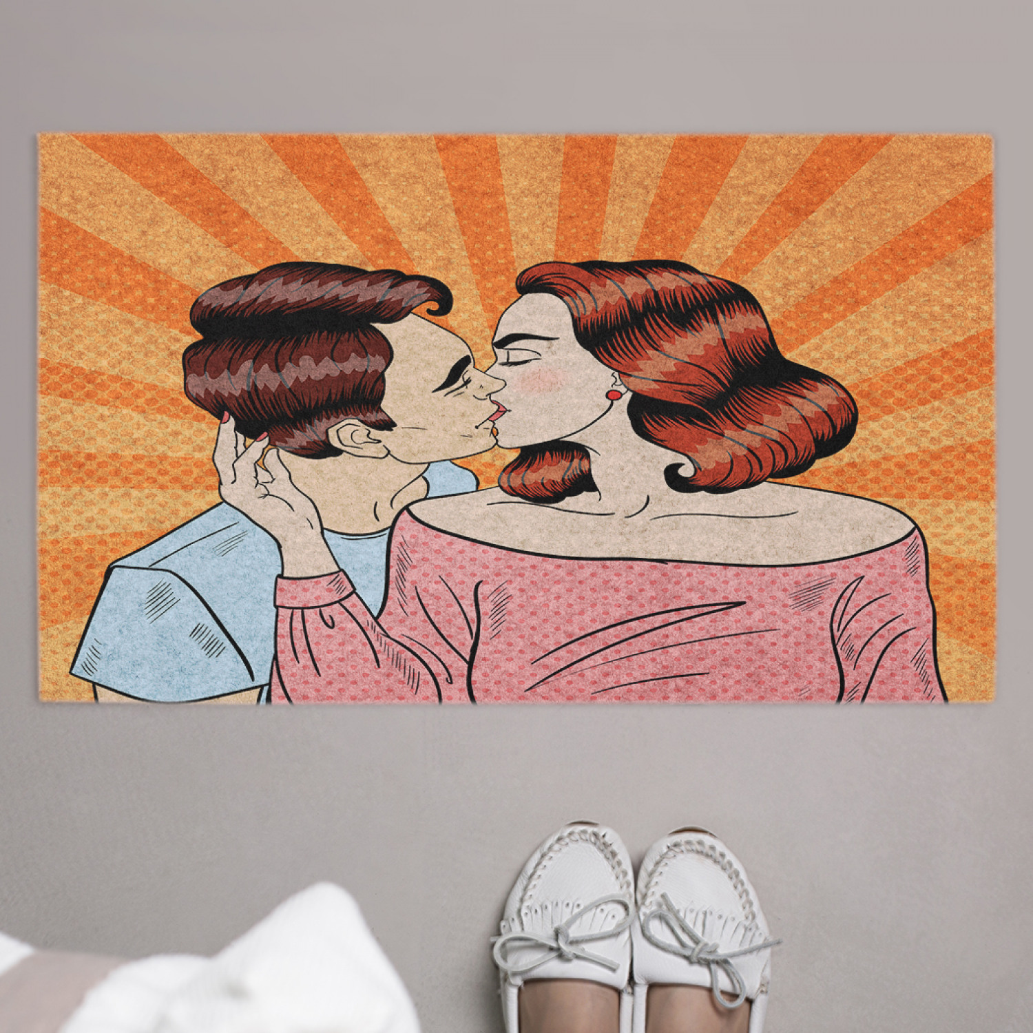 

Придверный коврик JoyArty "Нежный поцелуй" резиновая основа 75x45 см, Нежный поцелуй