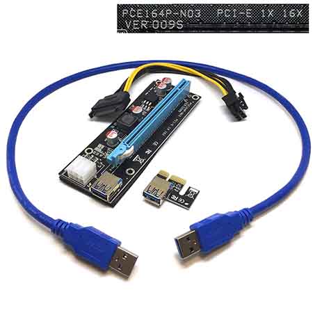 фото Майнинг pci-e x1 to x16, питание, epciekit (ver009s), usb3,0 кабель espada