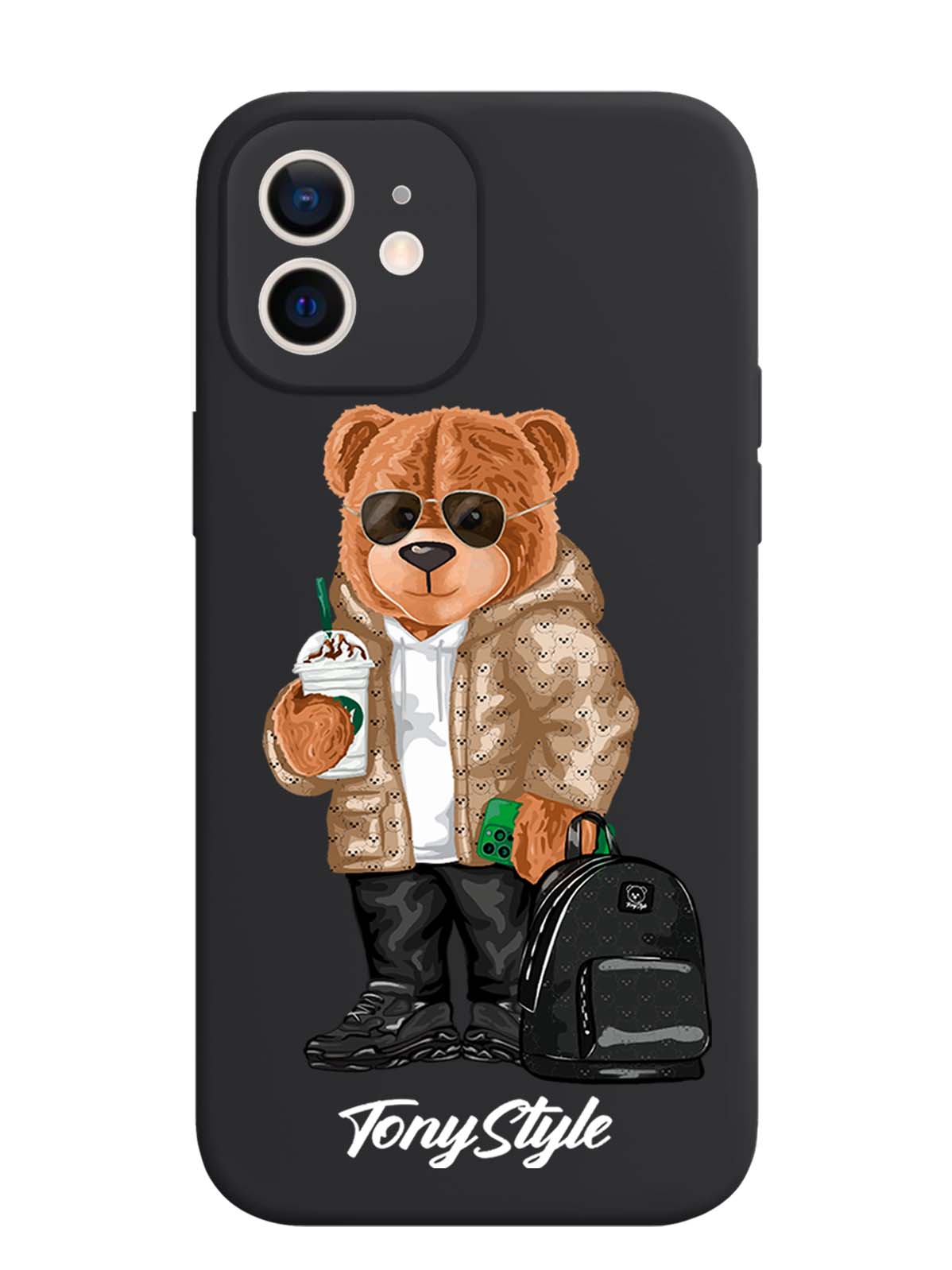 

Чехол Tony Style iPhone 12 Tony Style в очках, Коричневый;черный;белый, iPhone 12 Tony Style в очках