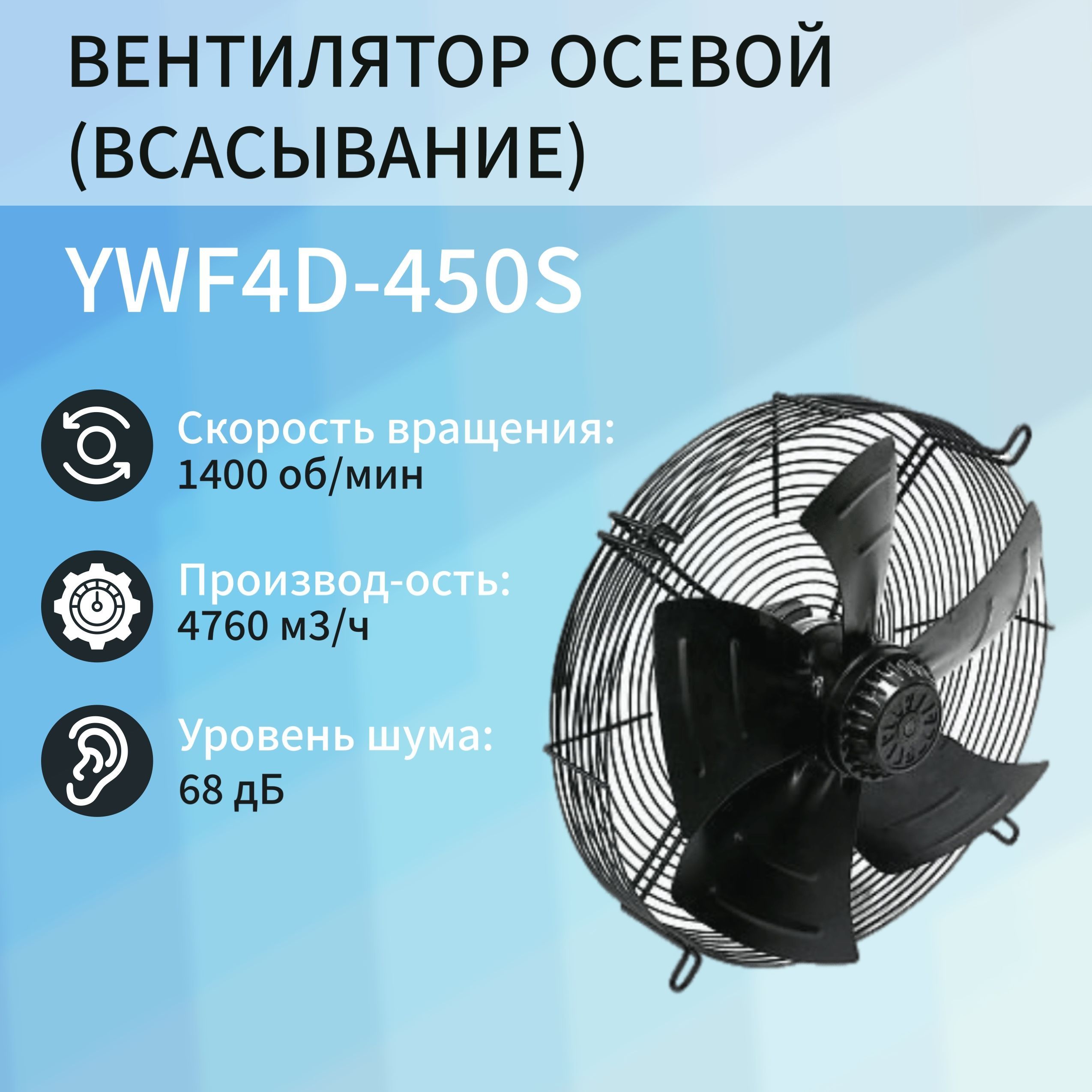 фото Вентилятор приточно-вытяжной ywf4d-450s nobrand