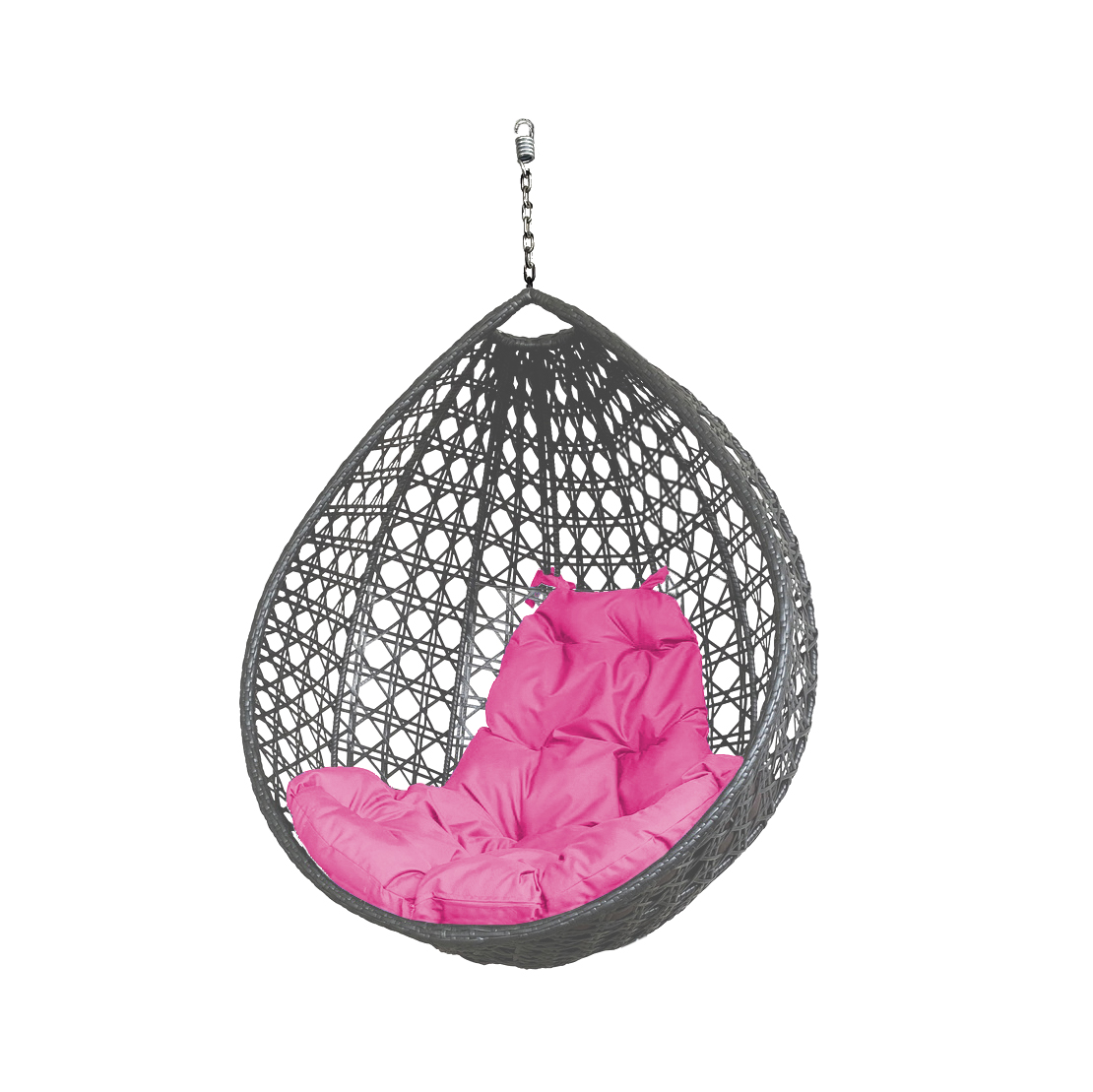 фото Подвесное кресло серое m-group капля люкс (без стойки) 11300308 розовая подушка
