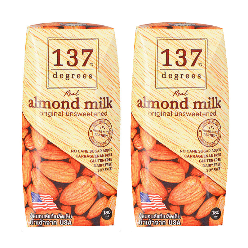 Миндальное молоко без сахара 137 Degrees (2 шт. по 180 мл)