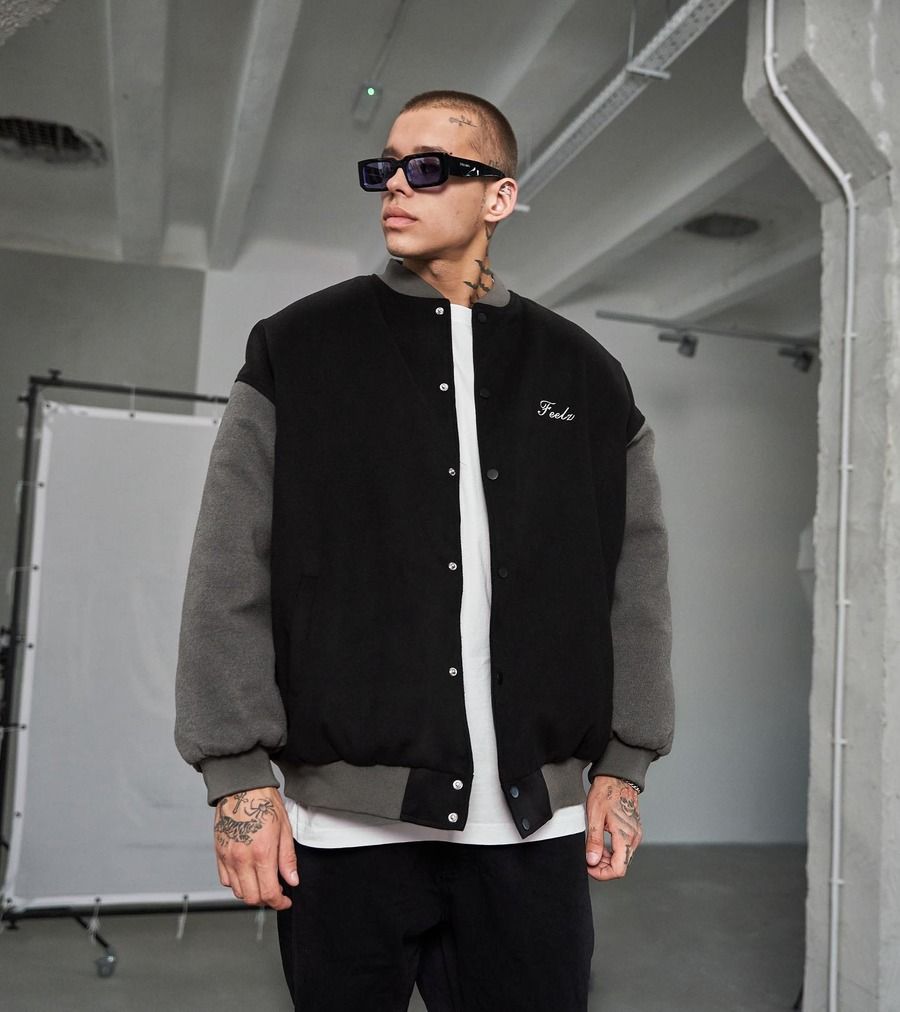 

Бомбер мужской Feelz Varsity classic черный S, Varsity classic