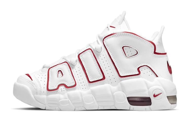 

Кроссовки унисекс Nike Air More Uptempo White Varsity Red Outline GS 2021 белые 37.5 EU, Белый, Air More Uptempo White Varsity Red Outline GS 2021