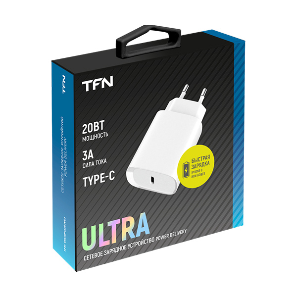фото Сетевое зарядное устройство tfn ultra pd, 1 usb, (tfn-wcrpd30w01) white