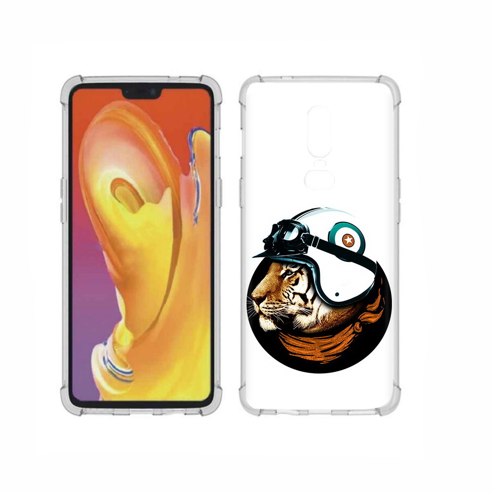 

Чехол MyPads Tocco для OnePlus 6 Тигр в шлеме, Прозрачный, Tocco