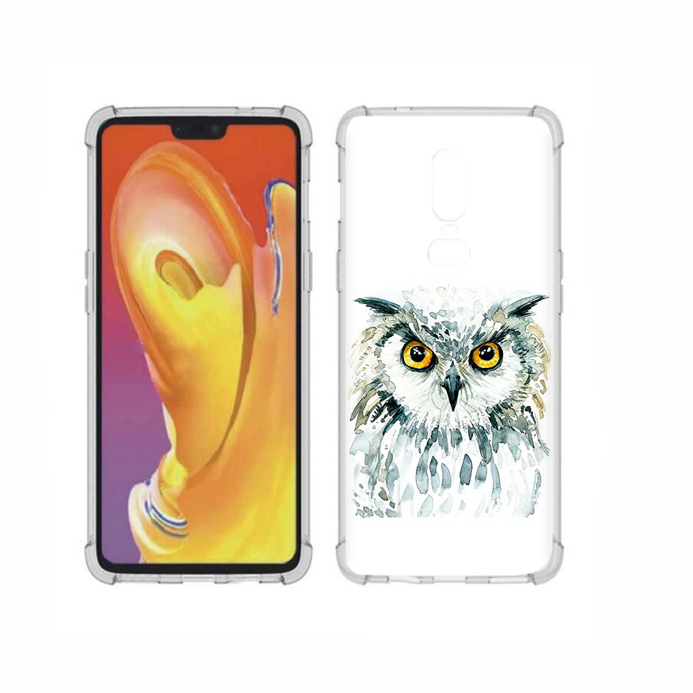 

Чехол MyPads Tocco для OnePlus 6 Серьезная сова, Прозрачный, Tocco
