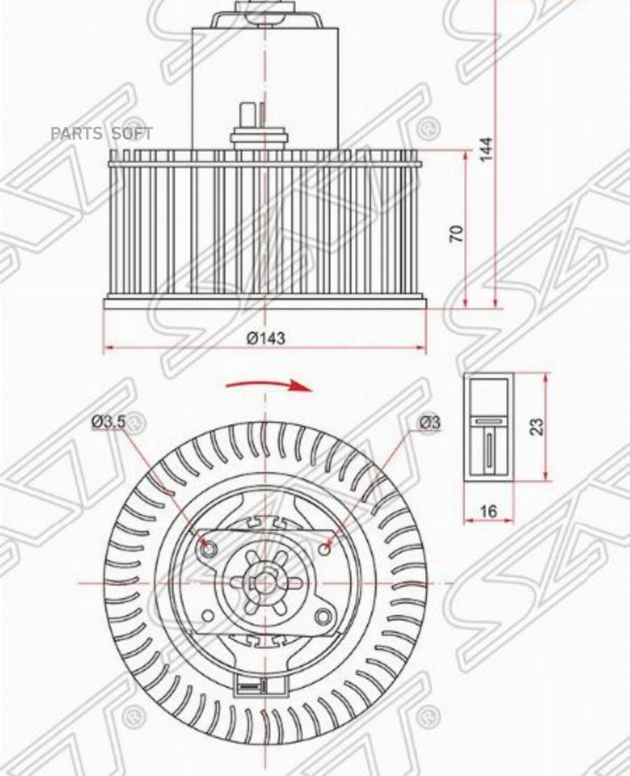 

Мотор Отопителя Салона Nissan Almera N16 00-05/Primera P12 02-07 (Lhd) Sat арт. ST-27226-8