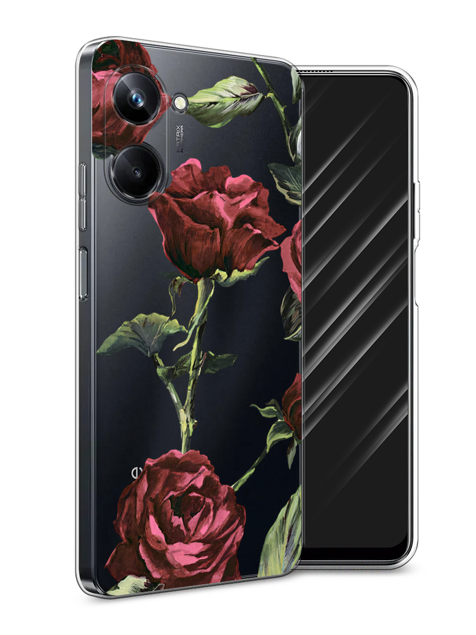 

Чехол Awog на Realme 10 Pro "Бордовые розы фон", Красный, 2512550-8