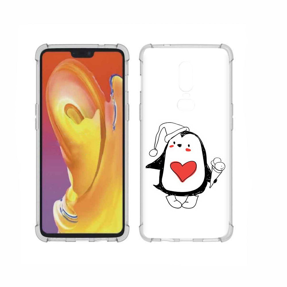 

Чехол MyPads Tocco для OnePlus 6 Пингвин с мороженым, Прозрачный, Tocco