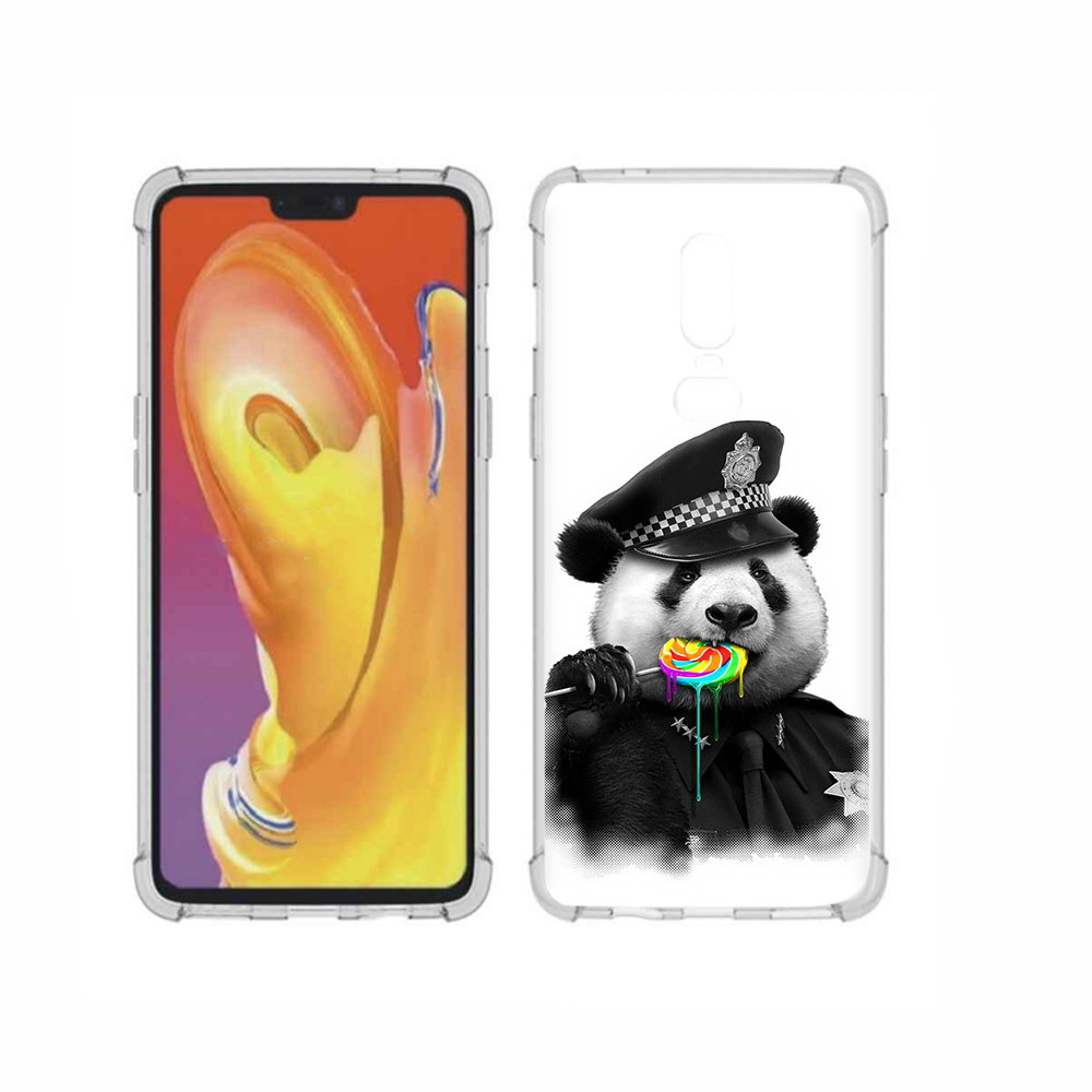 

Чехол MyPads Tocco для OnePlus 6 Панда полиция, Прозрачный, Tocco