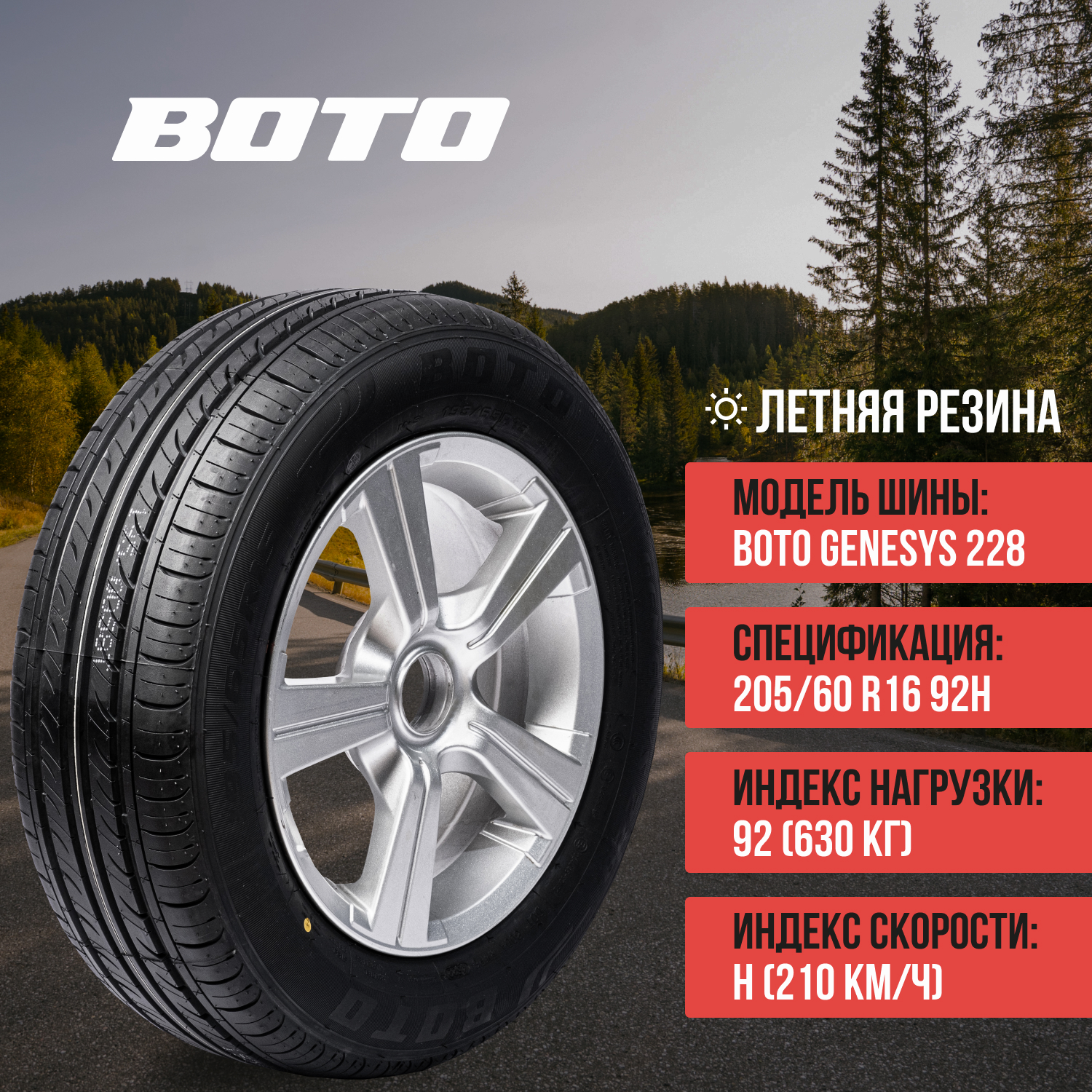 Шины BOTO GENESYS 228 205/60R16