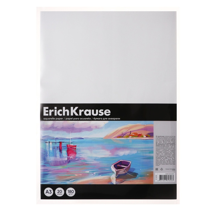

Бумага для акварели ErichKrause Art Spirit А3, 20 листов, 180 г/м, в пластиковой папке