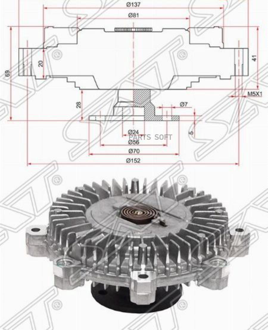 

Вискомуфта Hyundai Porter 04-/Kia Sorento 06-09 Sat арт. ST-25237-4A100