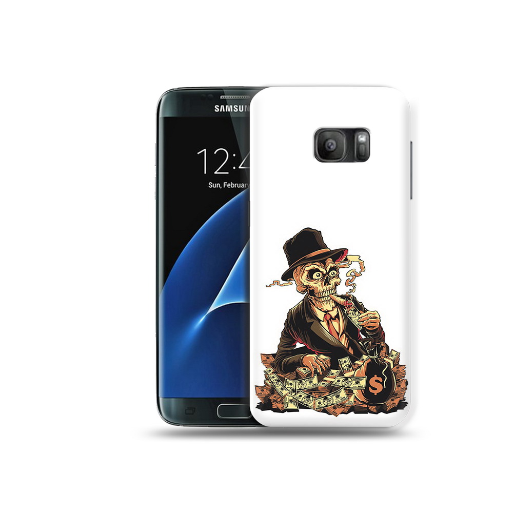 

Чехол MyPads Tocco для Samsung Galaxy S7 нарисованный череп с сигаретой, Прозрачный, Tocco