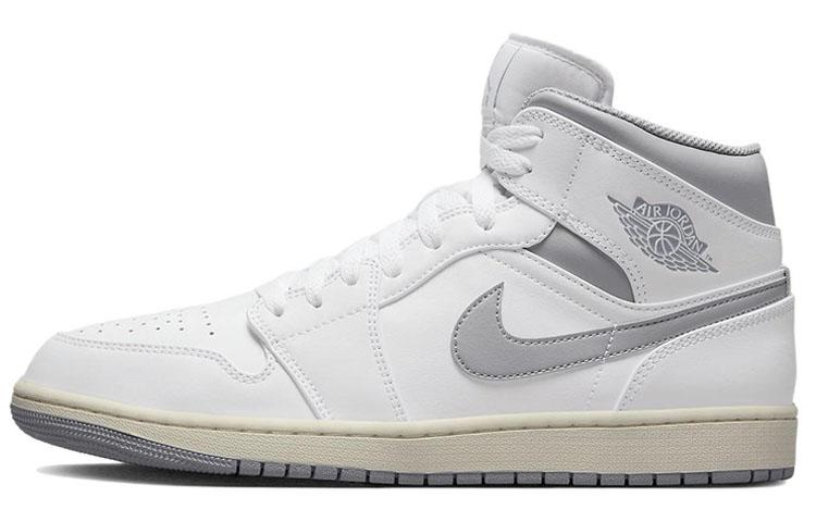 

Кеды унисекс Jordan Air Jordan 1 Mid Vintage Grey белые 44 EU, Белый, Air Jordan 1 Mid Vintage Grey