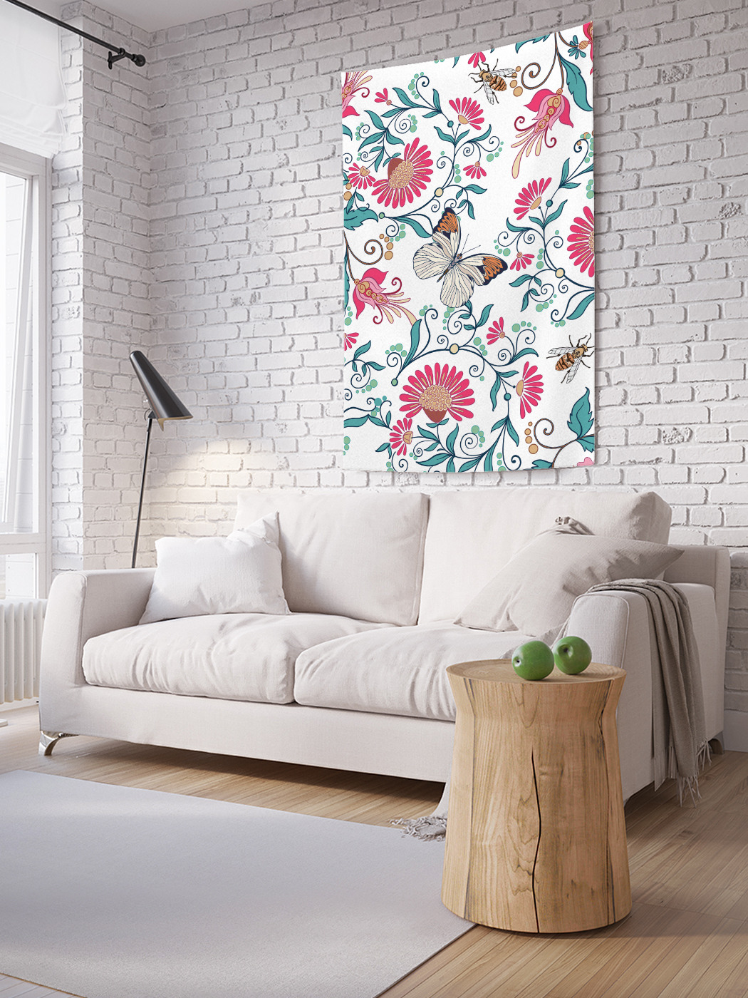 

Вертикальное фотопанно на стену JoyArty Бабочка у цветов 100x150 см, Бабочка у цветов