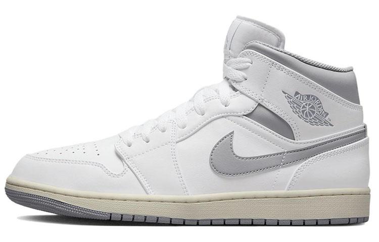 

Кеды унисекс Jordan Air Jordan 1 Mid Vintage Grey белые 45 EU, Белый, Air Jordan 1 Mid Vintage Grey