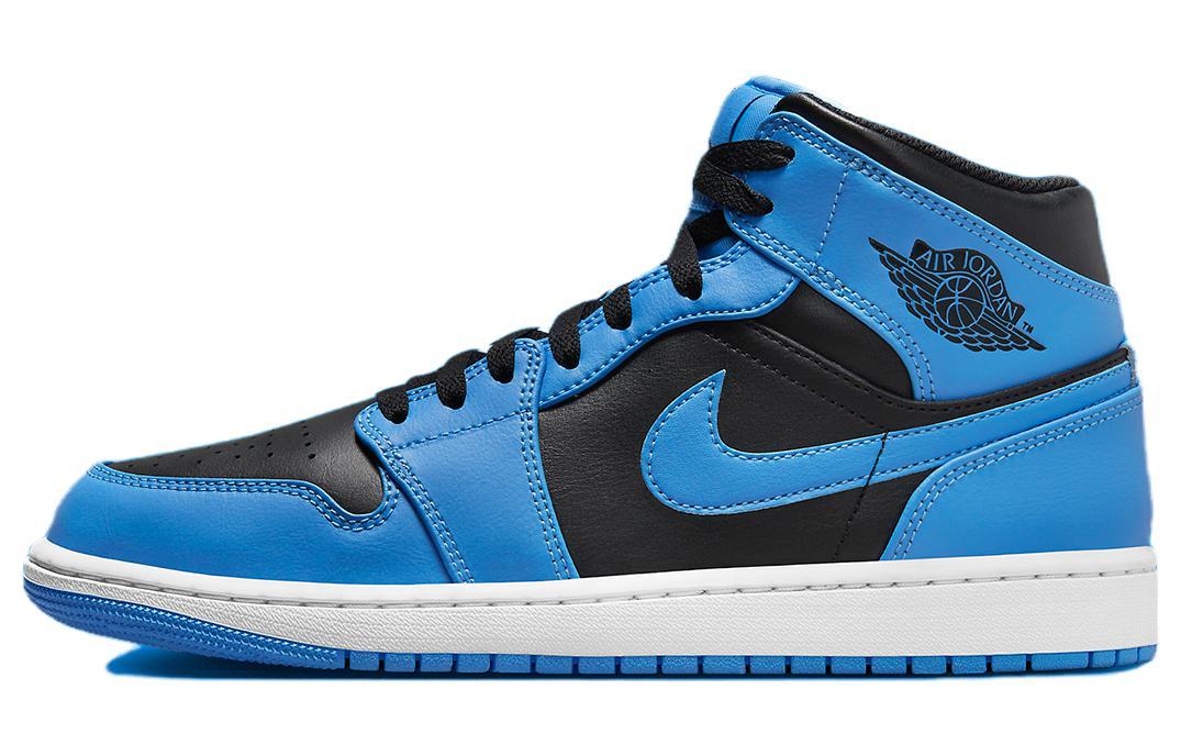 

Кеды унисекс Jordan Air Jordan 1 Mid University Blue синие 46 EU, Синий, Air Jordan 1 Mid University Blue