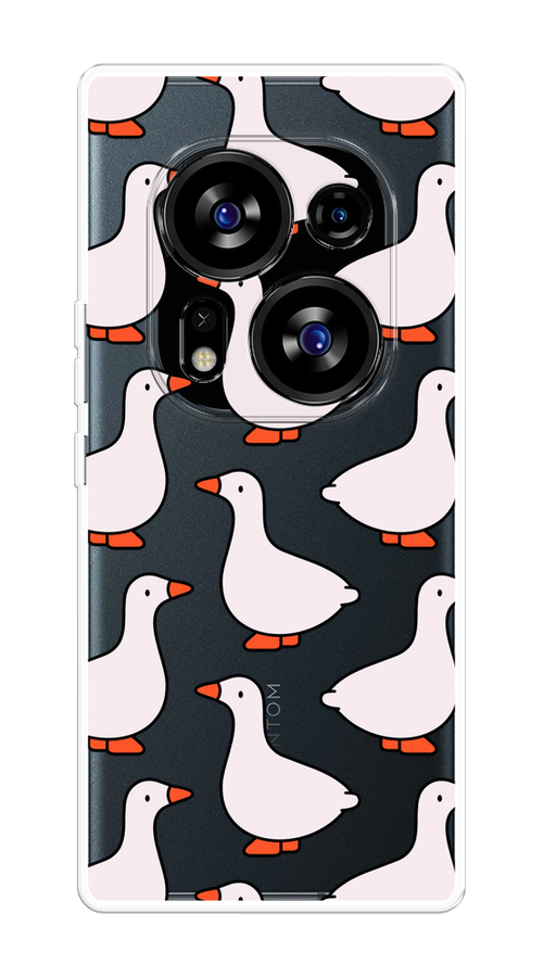 

Чехол на Tecno Phantom X2/X2 Pro "Гуси", Прозрачный;белый;оранжевый, 303350-1